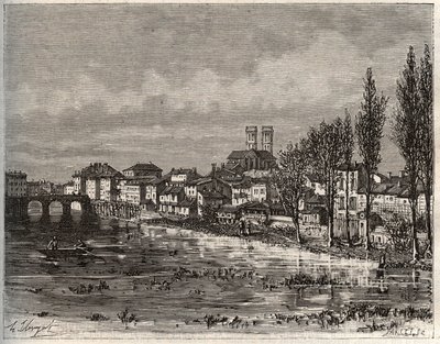 Verdun - Morbihan i Bretagne - gravering i "La France illustrée: geografi, historie, statistisk administrasjon" av V.A. Malt-Brown. 1884 av French School