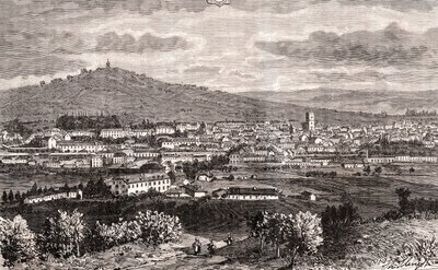 Vesoul - commune of the Grand Est of France, prefecture of the department of Haute-Saone in the region of Bourgogne-Franche-Comte - engraving in “France illustree: geography, history, statistical administration” by V.-A. Malt-Brown. 1884 av French School