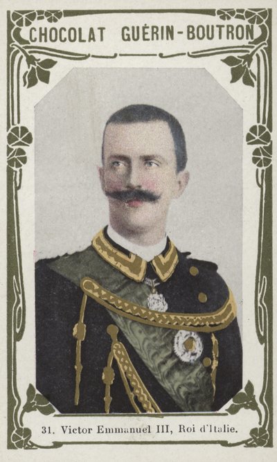 Victor Emmanuel III, Roi dItalie (farget bilde) av French School