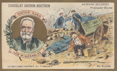 Victor Hugo (1802-1885), fransk poet, dramatiker, forfatter og romanforfatter, forfatter av "Les Miserables", roman (1862) av French School