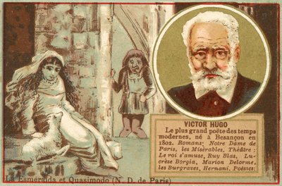 Victor Hugo , fransk forfatter (chromolitho) av French School