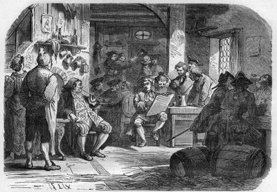 Utsikt over Cabaret des Porcherons i Paris. Inngravering i "Prostitusjonens og utskeielsens historie blant alle verdens folkeslag fra antikken til i dag" av Dr. Th. -F. Debray. 1879. av French School