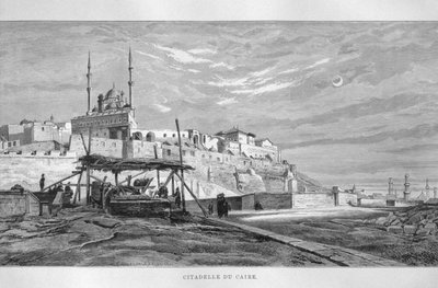 Utsikt over Kairo-citadellet, fra LEgypte av Georg Moritz Ebers, 1881 av French School