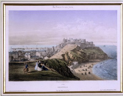 Utsikt over Granville - litografi av French School