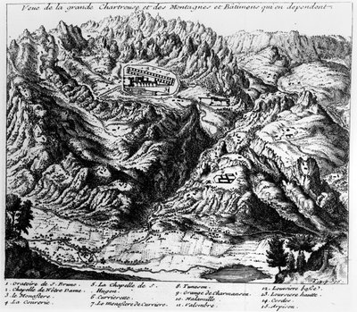 Utsikt over La Grande Chartreuse av French School