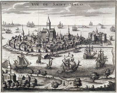 Utsikt over St. Malo - Anonym gravering av French School