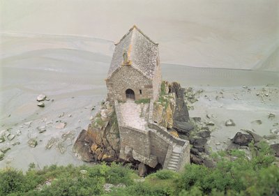 Utsikt over Chapelle Saint-Aubert, 1200-1300-tallet av French School