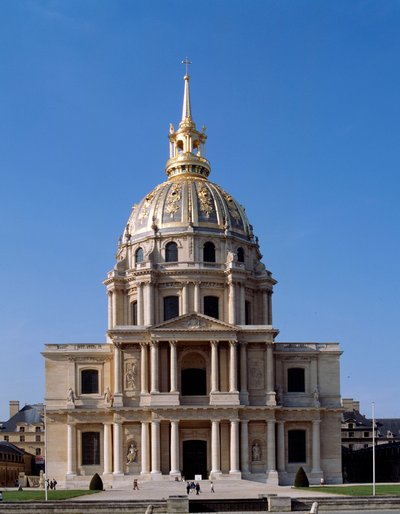 Utsikt over Hotel des Invalides, et parisisk monument, hvis konstruksjon ble bestilt av Ludvig XIV i 1670. Paris av French School