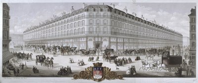 Utsikt over varehuset Magasins du Louvre, Paris, 1866 av French School