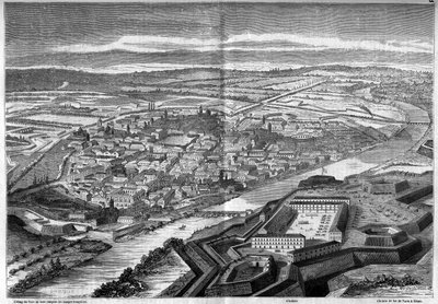View of the city and citadel of Alexandria in Italy av French School