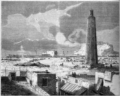 Utsikt over byen Aden, hovedstaden i Jemen, i 1861. Gravering i "" Le Monde Illustré"" nr. 242 av 30. november av French School