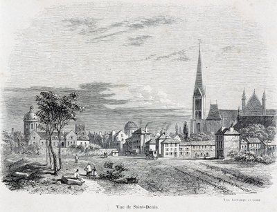 Utsikt over byen Saint Denis, tidlig på 1800-tallet. av French School