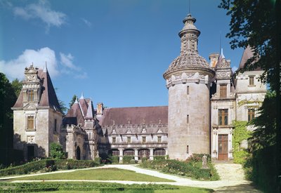 Utsikt over gårdsplassen og tårnet, 1536-48 av French School