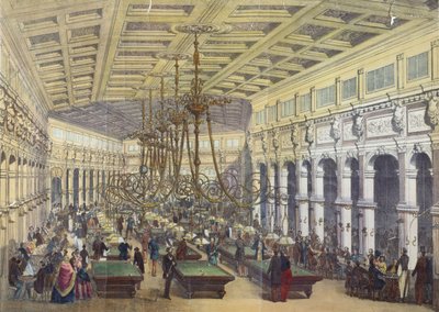 Utsikt over interiøret til Grand Cafe Parisien, Paris, gravert av Thibault, 1855 av French School