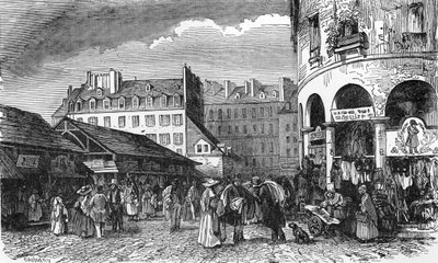 Utsikt over rotunden til den gamle tempelmarsjen (gravering) av French School