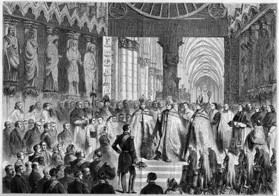 Besøk av Napoleon III (1808-1873) og Impress Eugenie (1826-1920) i Reims av French School