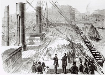 Prins Napoleons besøk til Great Eastern i Southampton 18. oktober 1859, illustrasjon fra Le Monde Illustre 5. november 1859 av French School