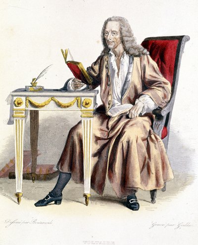 Voltaire - i Ed. Mennechet, "" Den franske Plutarch"" av French School