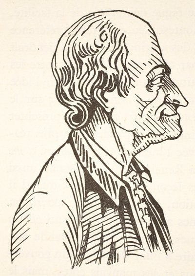 Voltaire, kopi av Boris Mestchersky (d.1957), illustrasjon fra Histoire de la Nation Francaise, Sciences, Volumes I & II, av Gabriel Hanotaux (1853-1944), 1924 av French School
