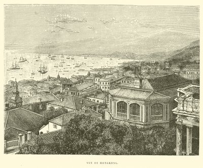 Utsikt over Hong Kong (gravering) av French School