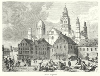Utsikt over Mainz (gravering) av French School