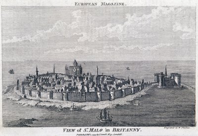 Utsikt over St. Malo - Gravering av Thomas av French School
