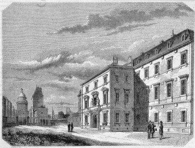 Utsikt over Ecole Normale - gravering, sent på 1800-tallet av French School