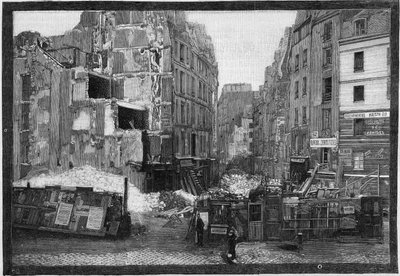 Utsikt over rivingene av Place Maubert i Paris av French School