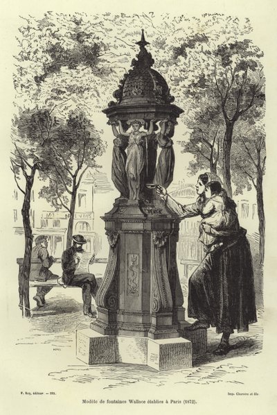 Wallace-fontenen installert i Paris i 1872 av French School