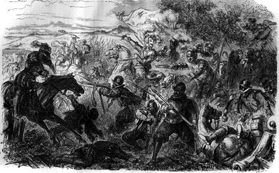 War of the Three Henri (1585-1586): Following the idees of the League and its leader Henri de Guise, Henri III engaged in the trade of Nemours signed on July 7 av French School