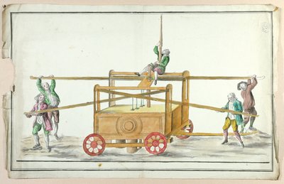 Vannpumpe for brannslukking, midten av 1700-tallet (wc på papir) av French School