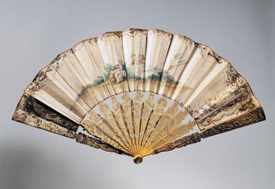 Bryllupshåndvifte med kjeruber og Bathsheba, ribber i Louis XVI-stil av French School