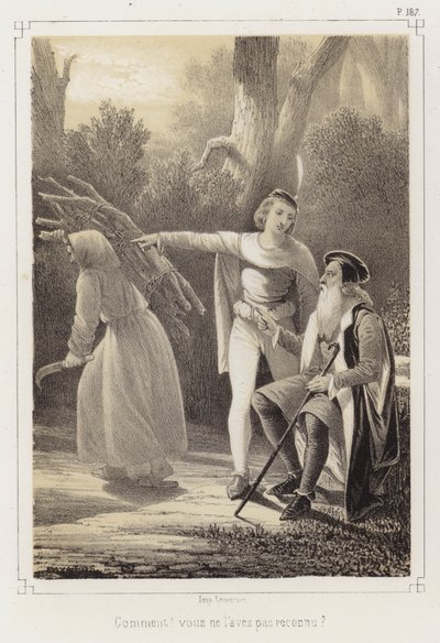 Hva? Kjenner du henne ikke igjen? (litho) av French School