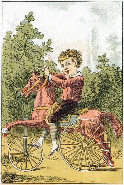 Når vi spiller hesten sier vi U U U U U U U U DA DA - i "Alphabet des petits savants", sent på 1800-tallet (kromolitografi) av French School