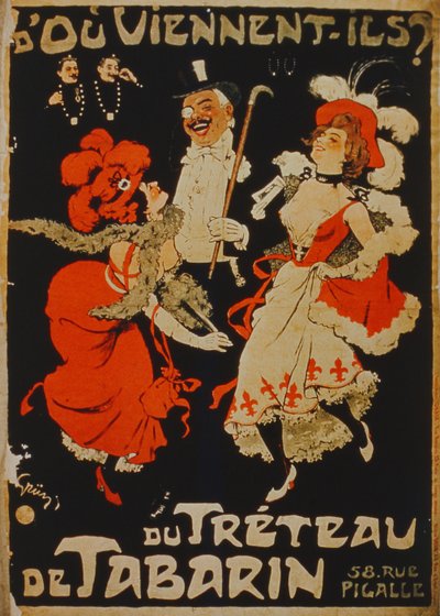 Hvor er de fra? Fra The Treteau de Tabarin, Pigalle, Paris av French School