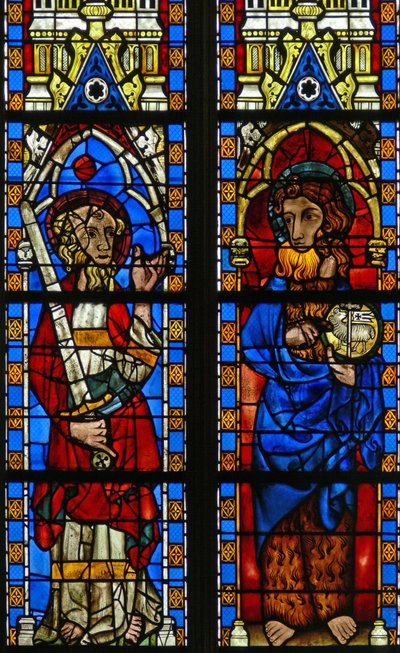Vindu Narthex S som viser døperen Johannes og Paulus av French School