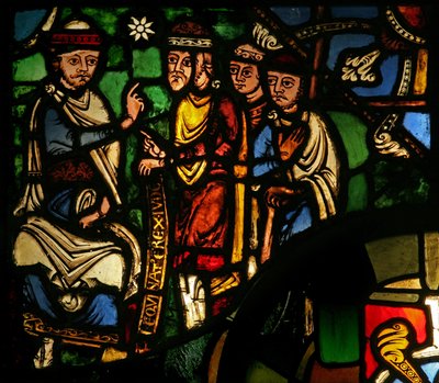 Window Treasury-A som viser magiene med Herodes av French School