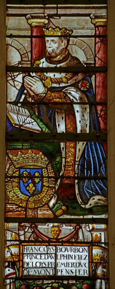 Vindu som viser Francois de Bourbon (farget glass) av French School