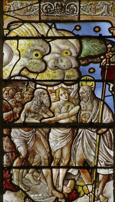 Vindu som viser Harrowing of Hell av French School
