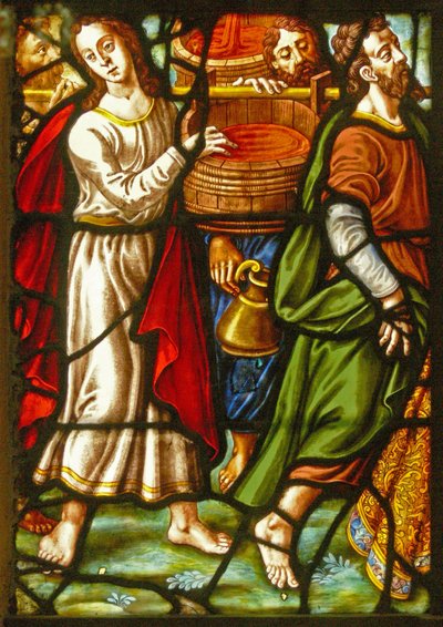 Vindu i Charnier (w.11) som viser en detalj fra Mystic Wine Press av French School