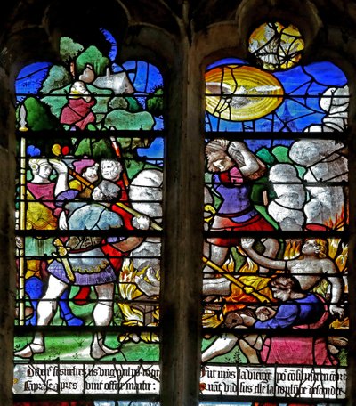 Vindu w0 som viser Martyrdom of St Foy av French School