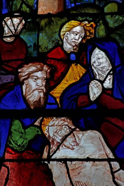 Vindu w10 som viser Josef av Arimathea ved avsetningen av French School