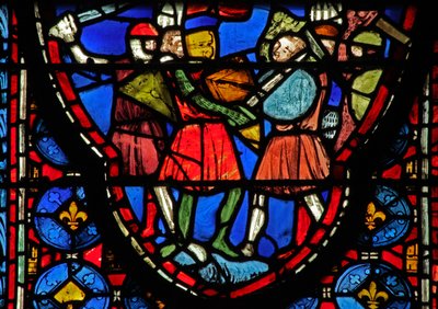Window w15 Holy Relics: Heraclius kjemper mot Croesus sønn av French School