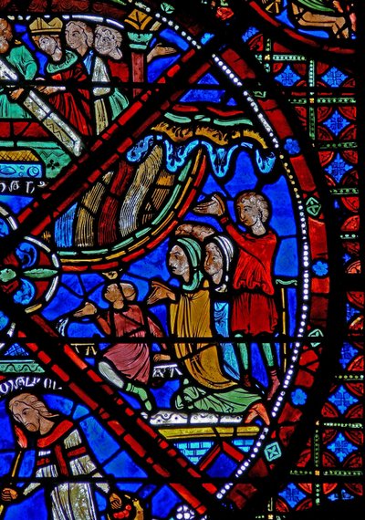 Vindu w15 som skildrer historien om St Stephens relikvier: når folk deltar på gjenbegravelsen, opplever folk mirakuløse kurer når regnet faller ned over dem av French School