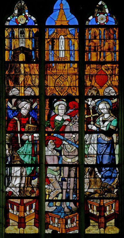 Vindu w17 som viser St. Lawrence, St. Martin og St. Margaret av French School