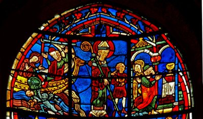 Fenster w19 Darstellung des Heiligen Nikolaus rettet ein Kind von French School