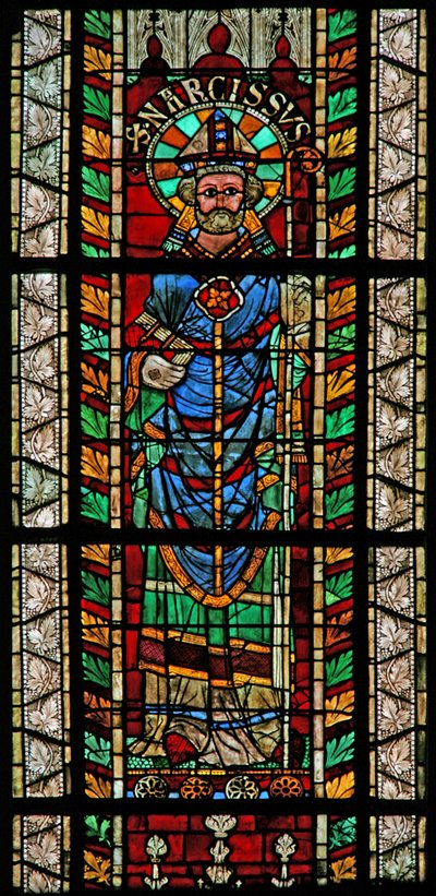 Vindu w207 som viser St. Narcissus av French School