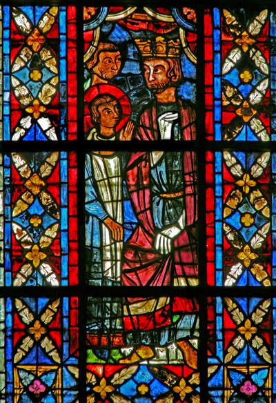 Vindu w209 som viser St Savinien før Aurelian av French School