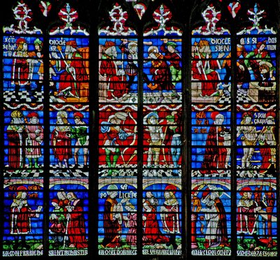 Vindu w233 som viser St Sebastian-vinduet av French School
