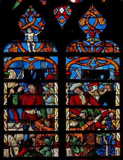 Vindu w234 som viser Joseph er senket ned i gropen av French School